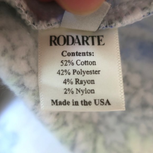 RODARTE RUFFLED LACE YOKE SWEATSHIRT WHITE/BLUE FLORAL PRINT SIZE EXTRA SMALL - Picture 9 of 10
